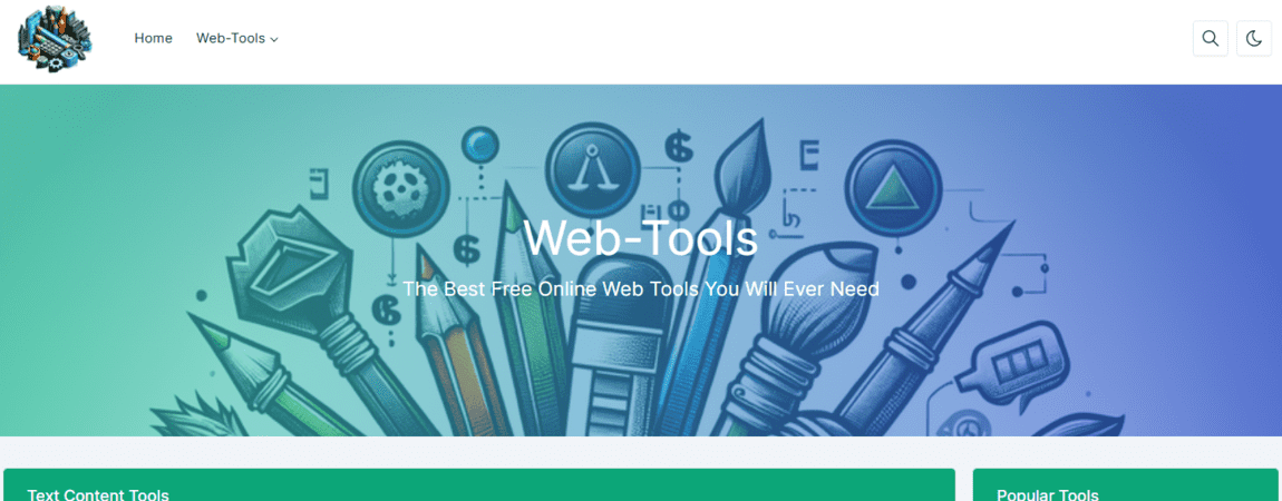 Web-Tools.co.uk Home Page Banner